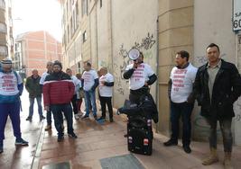 Protesta de los trabajadores de FCC en Ponferrada.