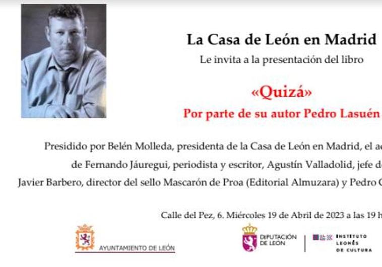 La Casa de León en Madrid acoge la presentación del libro 'Quizá'