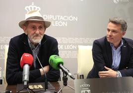 El vicepresidente de la Diputación de León y diputado de Productos de León, Matías Llorente, y el alcalde de Valencia de Don Juan, Juan Pablo Regadera, presentan la Feria Iberqueso de Valencia de Don Juan, que se celebrará este fin de semana en la localidad coyantina