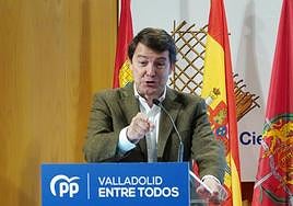 Alfonso Fernández Mañueco en la presentación de los candidatos del PP.