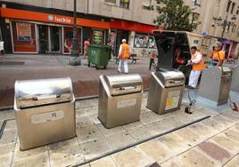 Contenedores soterrados en Ponferrada.