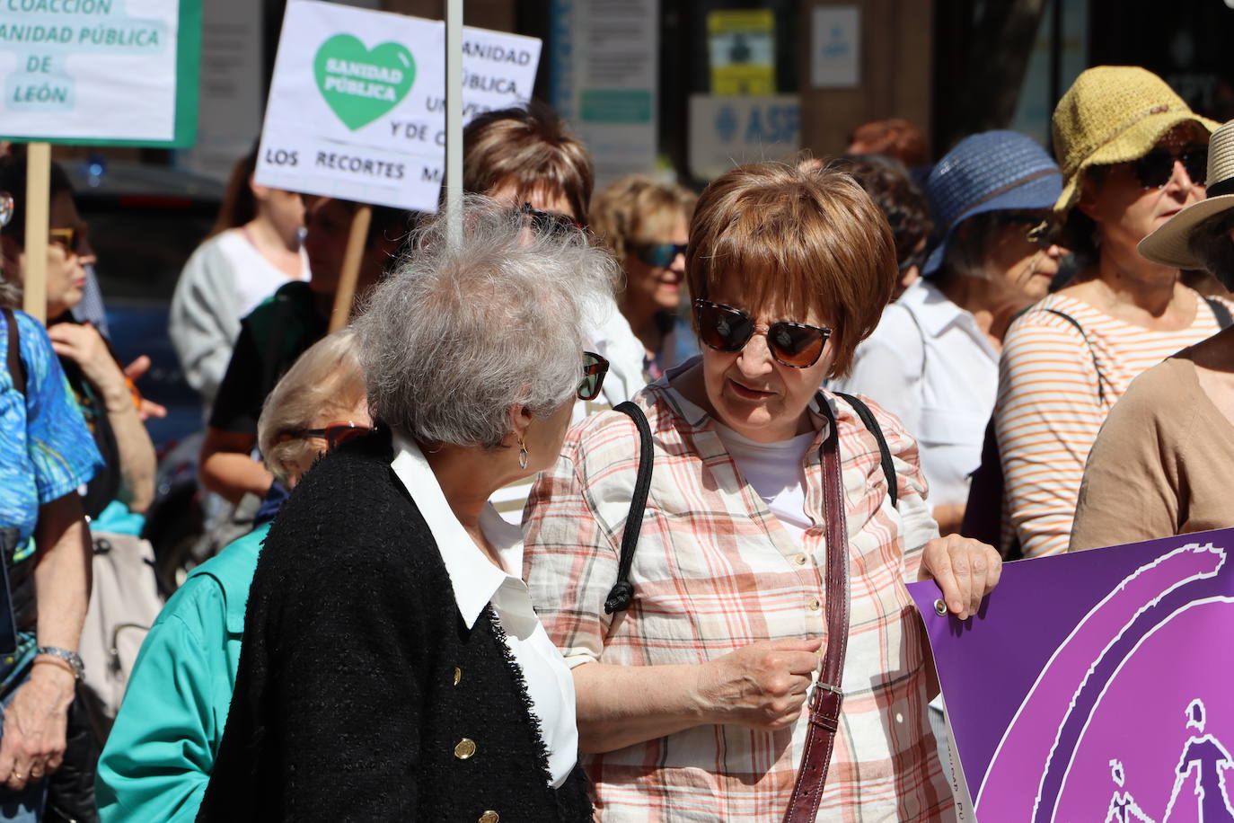 Manifestación en defensa de la sanidad pública en León