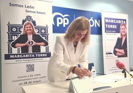 Margarita Torre ofrece una rueda de prensa para exponer los grandes trazos de su programa electoral.