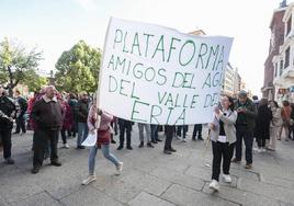 La Coordinadora en Defensa del Territorio se manifiestan en la plaza de Botines.