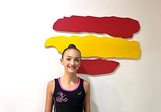 Andrea Corral, gimnasta leonesa del Club Ritmo.