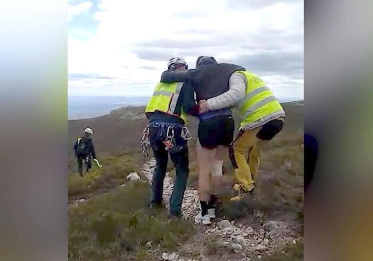 Imágenes del rescate realizado en las inmediaciones del Lago Truchillas.