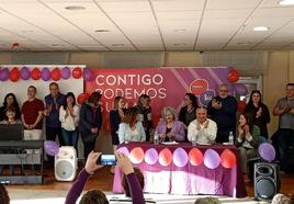 Acto de campaña de Podemos-IU en Villaquilambre.