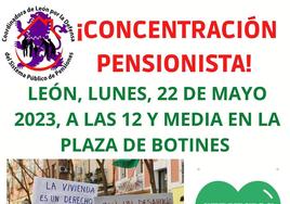 Cartel sobre la concentración pensionista