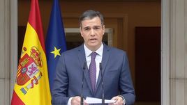 El presidente del Gobierno, Pedro Sánchez, ha comparecido este lunes desde La Moncloa, tras la celebración de las elecciones del 28-M