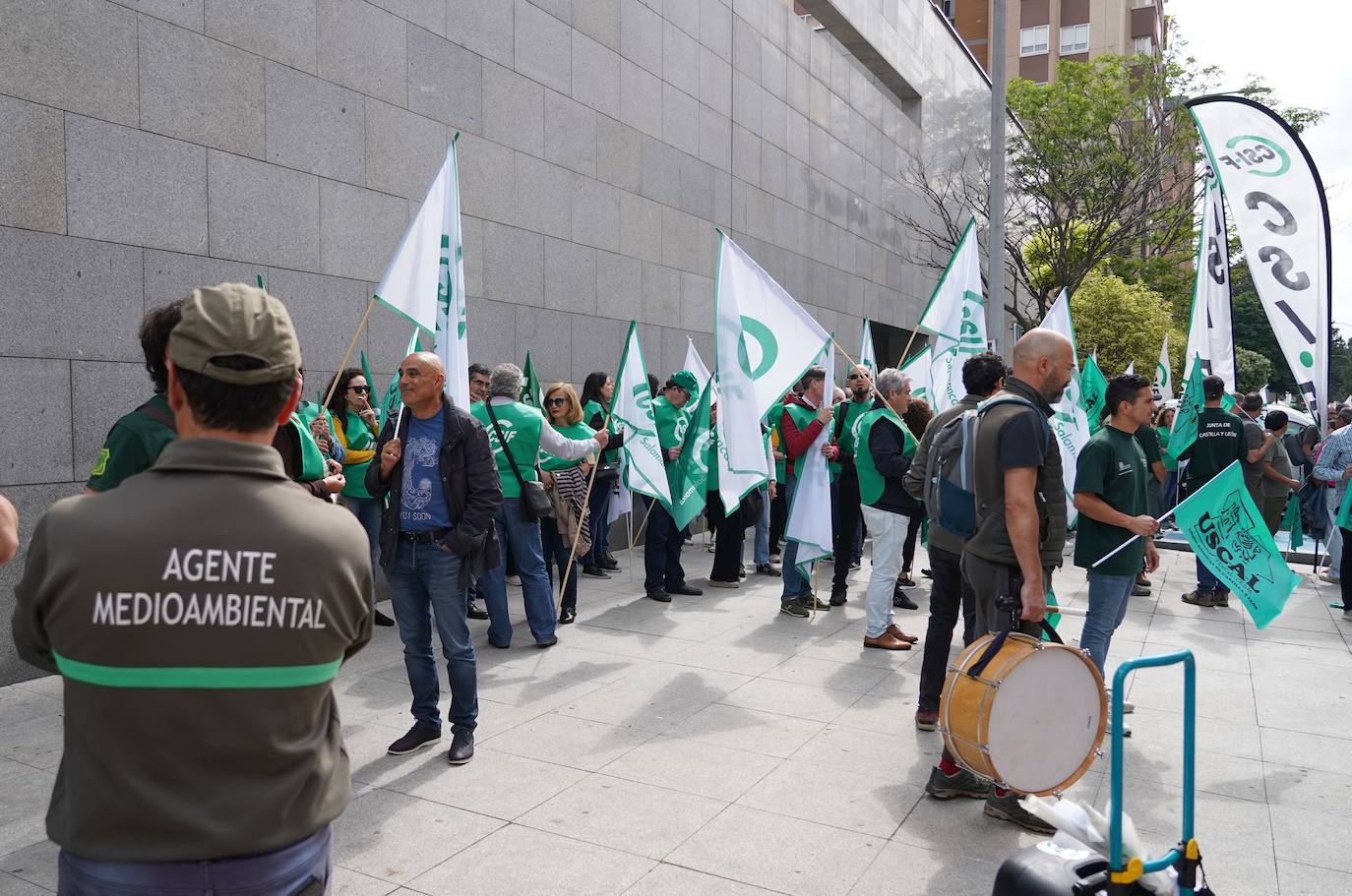 Concentración de trabajadores del dispositivo de incendios de la Junta