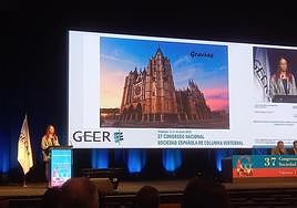 La doctora Marta Esteban. durante la presentación de la investigación.