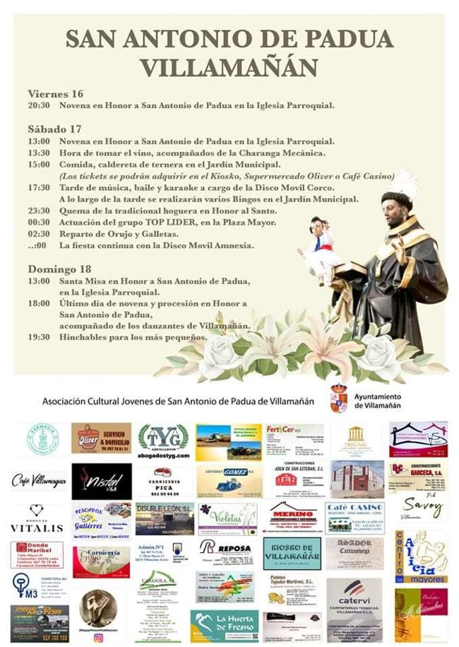 Programa de fiestas de Villamañán.