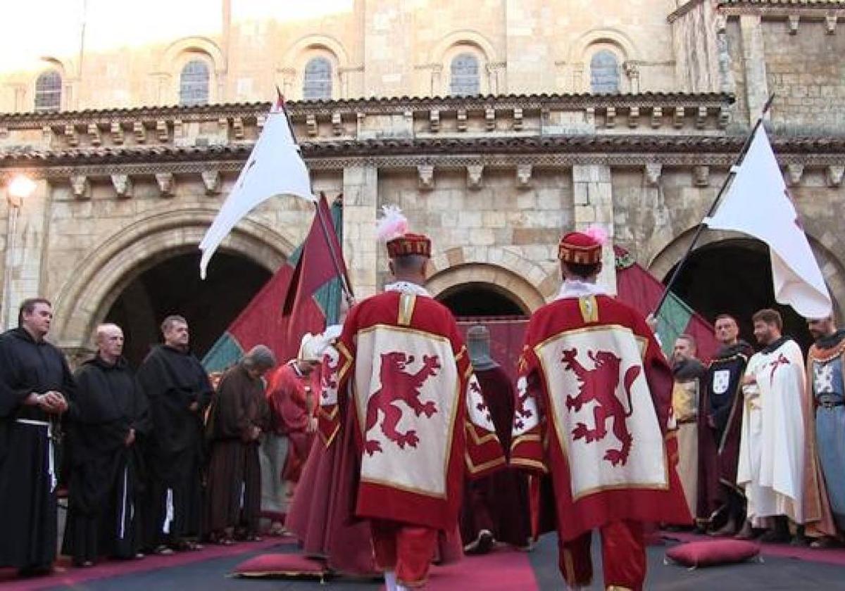 Una recreación de las primeras cortes parlamentarias que se celebraron en León.