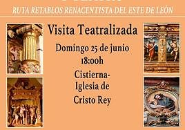 Cartel de la visita teatralizada a la Iglesia de Cristo Rey de Cistierna.