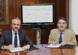 Frima del convenio de colaboración entre Unicaja Banco y la ONCE.