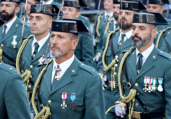 Grupo de la Guardia Civil durante unas condecoraciones.