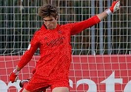 El leonés Fran González durante un partido con el Real Madrid.