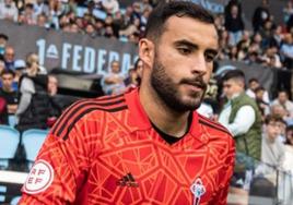 Ruly García, en un partido con el Celta B.
