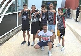 Equipo de Pueblo Boxing que participará en la cita de Braga.
