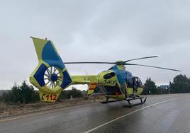 Un helicóptero medicalizado fue el encargado de trasladar al herido.