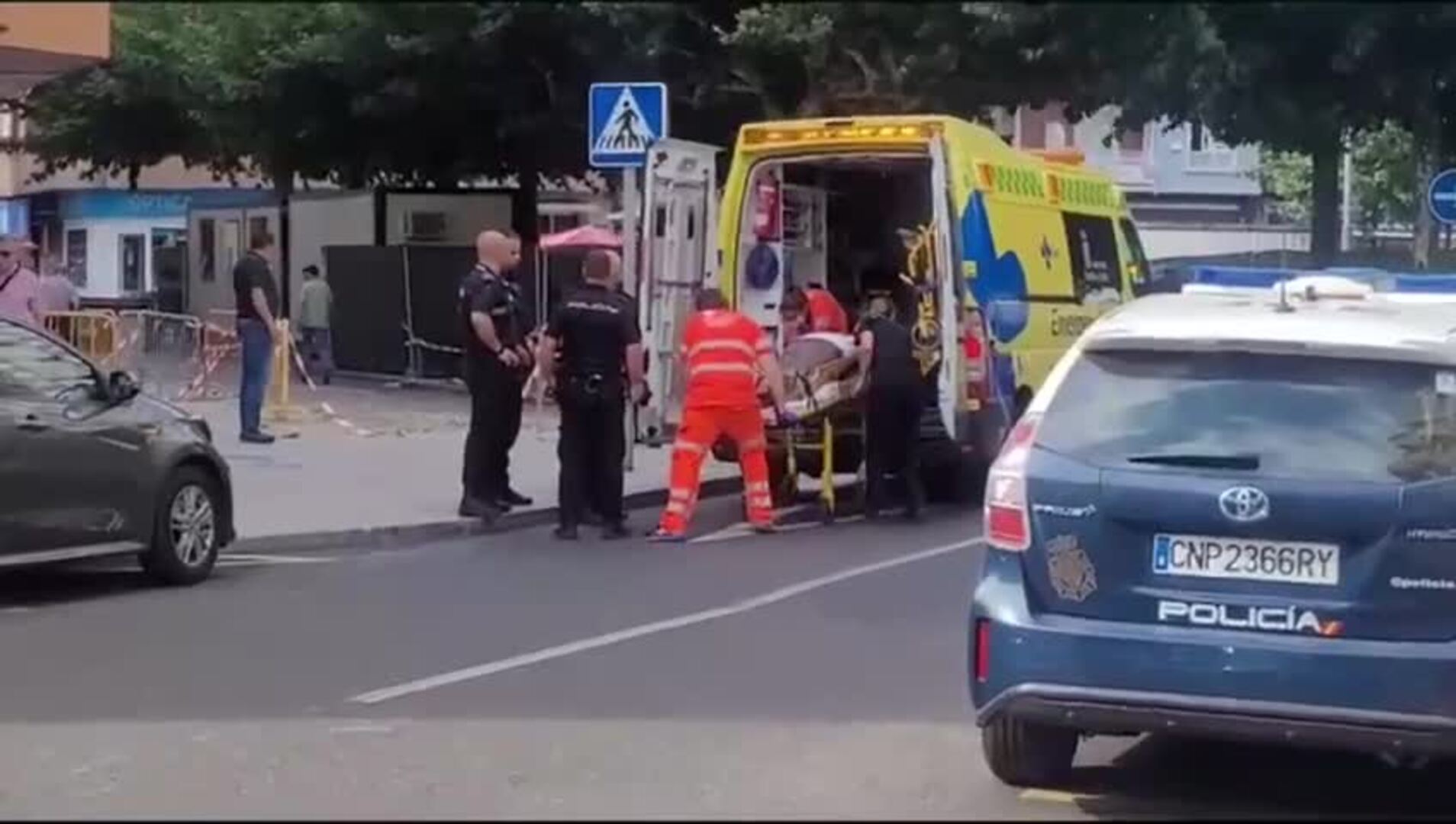 Herida una mujer en un paso de obra en la calle Villa Benavente de León