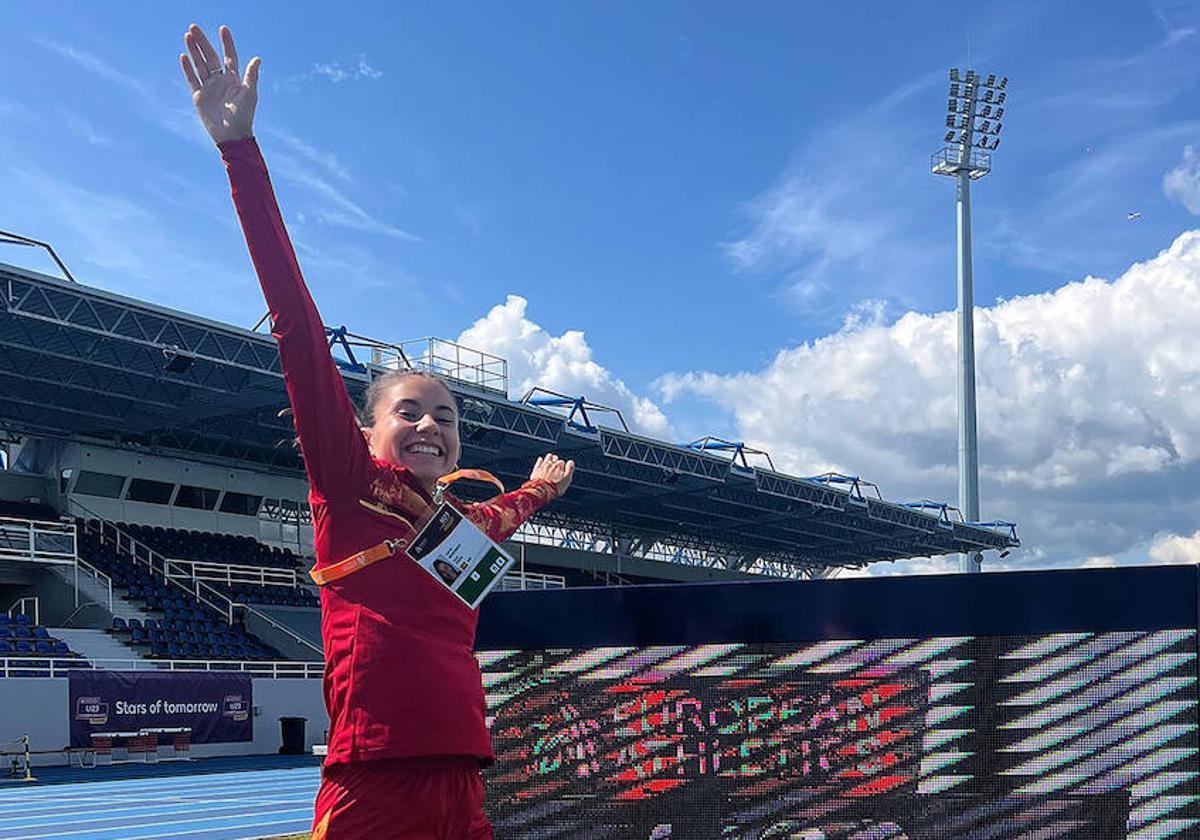 Lucía Redondo, en el estadio de Espoo (Finlandia), donde se celebra el Campeonato de Europa sub-23 de atletismo.