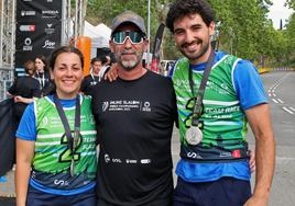 Nuria Requejo y Sergio Menéndez, en imagen, fueron plata en slalom por equipos.