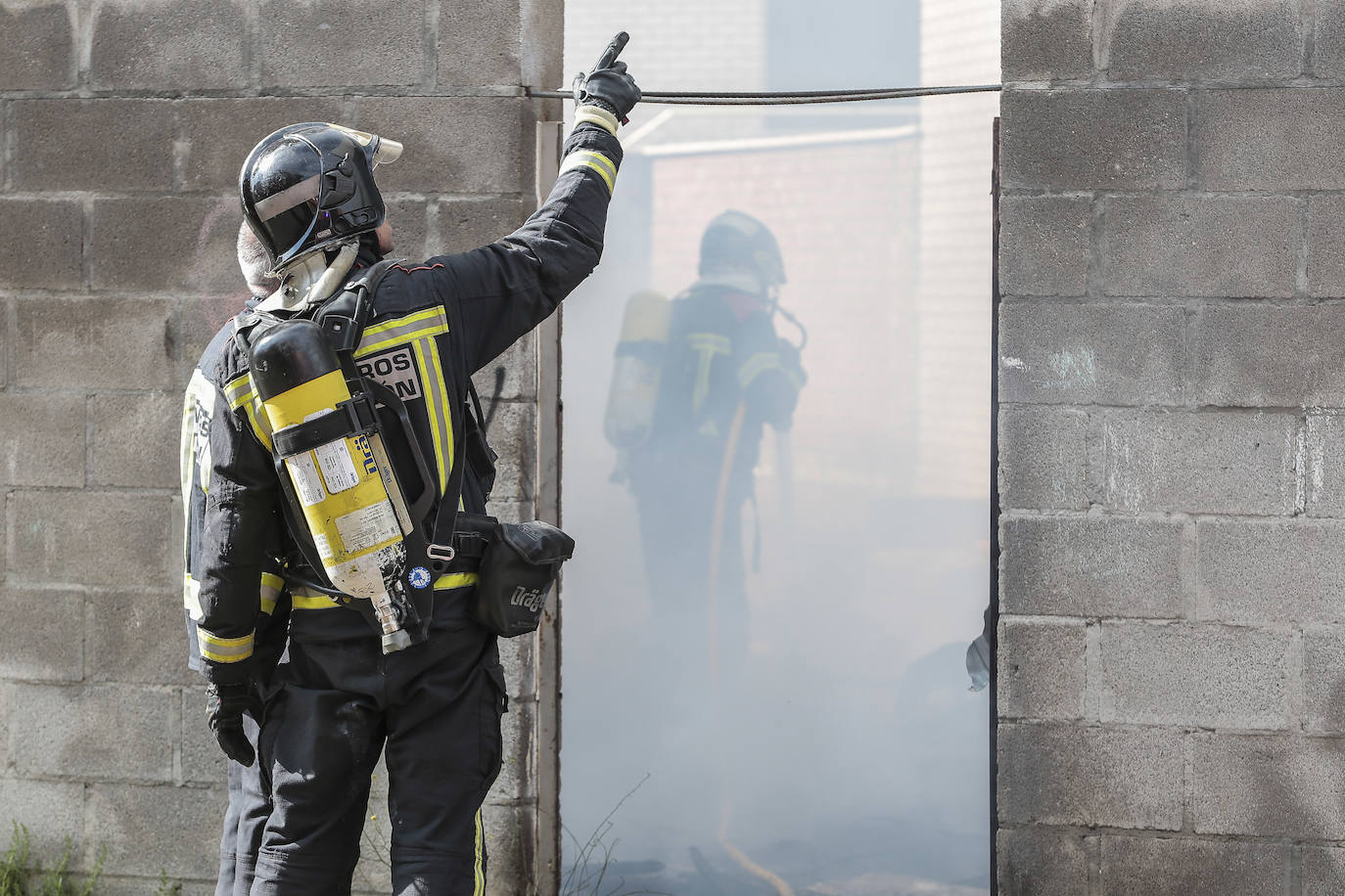 Incendio de un patio en León