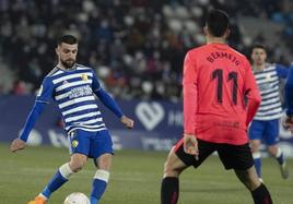 Agus Medina, en un partido con la SD Ponferradina.