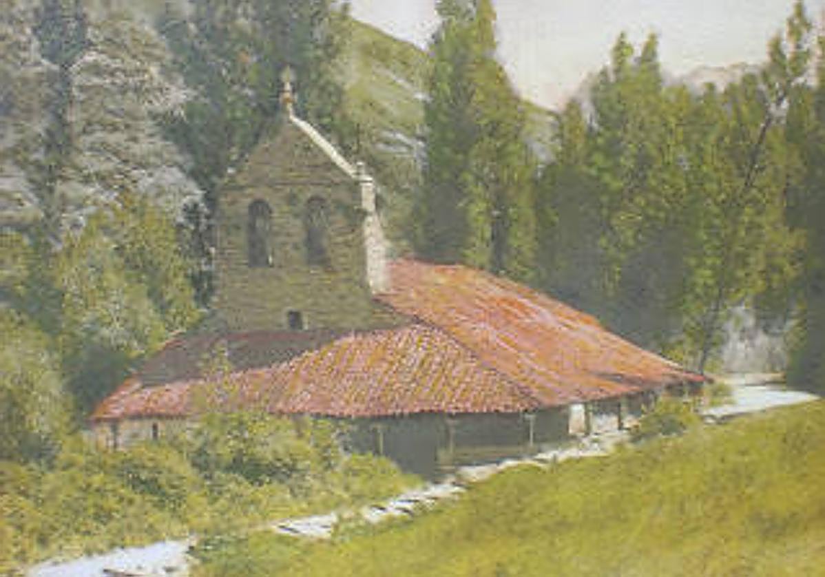 La ermita de la Virgen de Pereda tal como se conoció en el pasado.