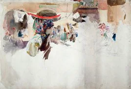Imagen de uno de los apuntes del pintor a su paso por León