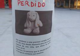 Cartel colgado en La Palomera para buscar a UPI UPI.