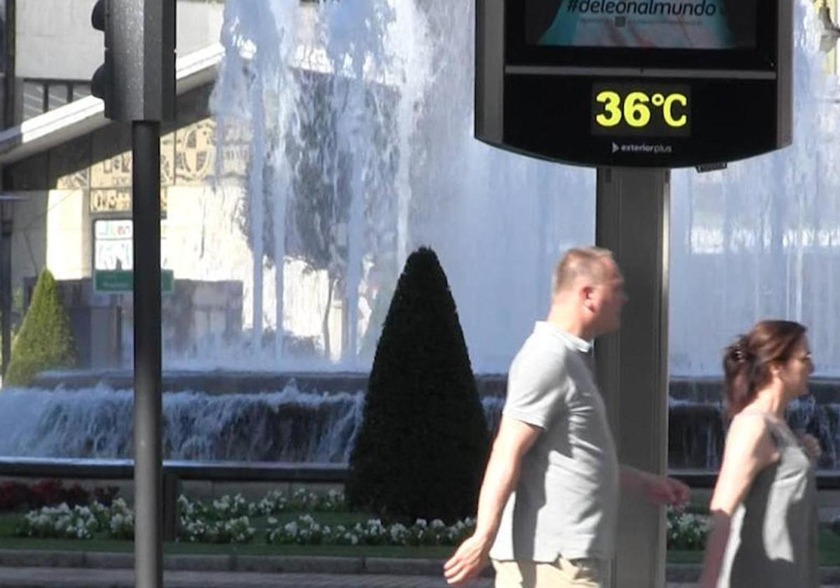 Termómetro en Ordoño II en una ola de calor.