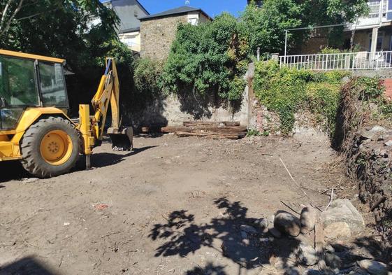 Limpieza del futuro Jardín Romántico del Bierzo