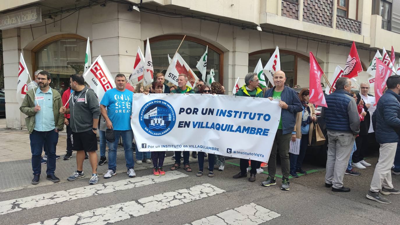 Un instituto en Villaquilambre ha sido uno de los reclamos de la jornada de protesta. 