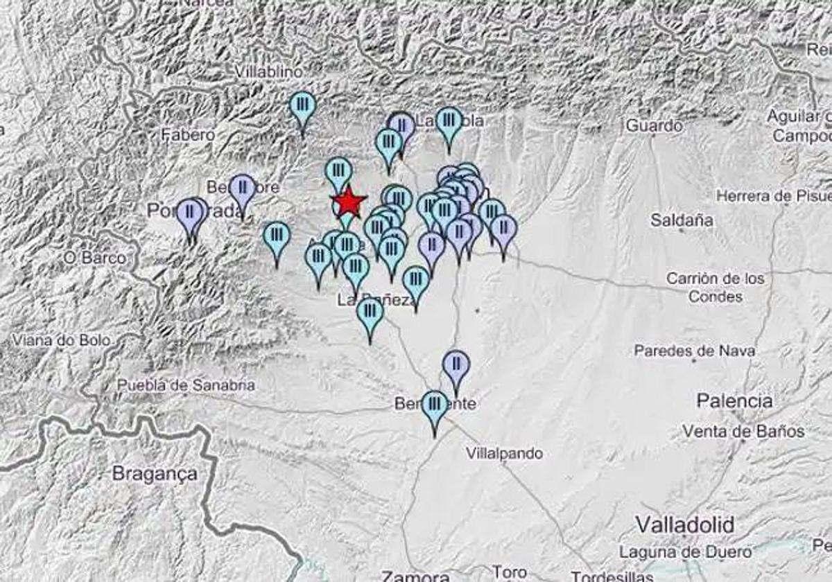 Algunas de las zonas en las que se ha dejado sentir el terremoto.