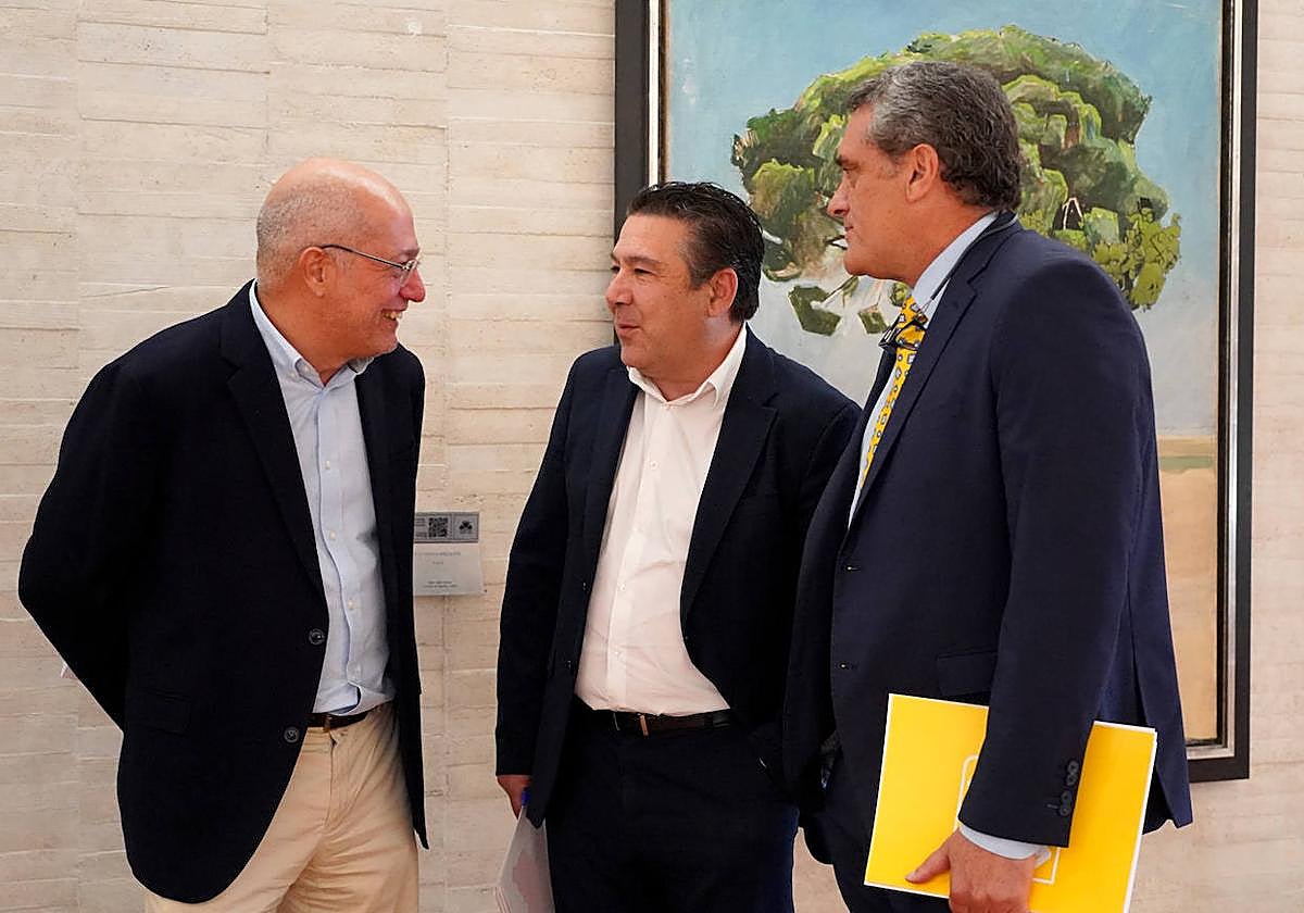 Debate sobre Política General de la Junta de Castilla y León. De izquierda a dercha, Francisco Igea, Mariano Santos y Pedro Pascual.