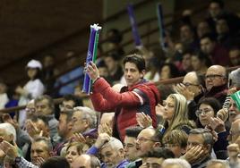 Aficionados en la grada del Palacio de los Deportes.