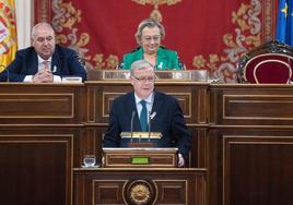 El senador popular por León, Antonio Silván, durante su intervención en el Senado.