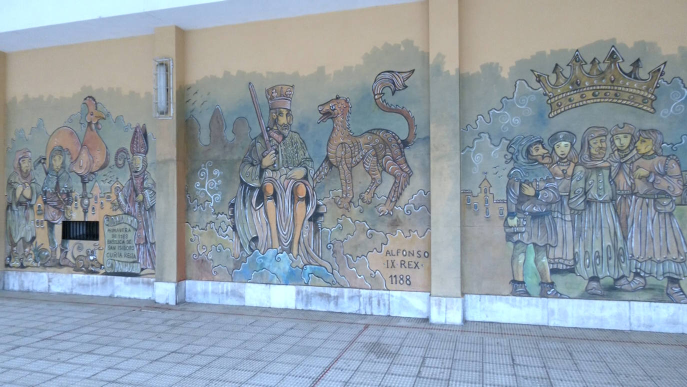 Mural de Lolo en el colegio Leonés