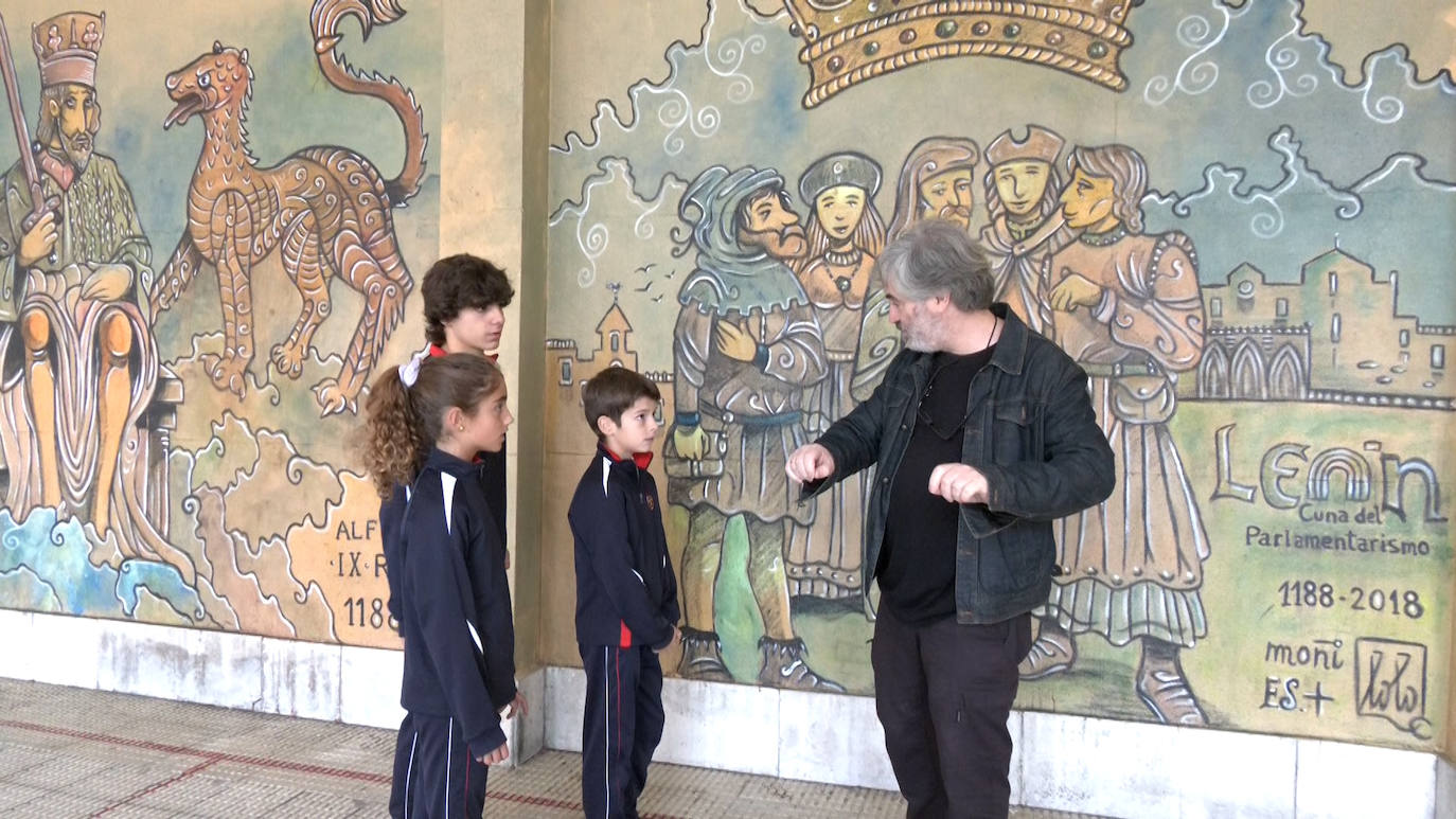 Mural de Lolo en el colegio Leonés