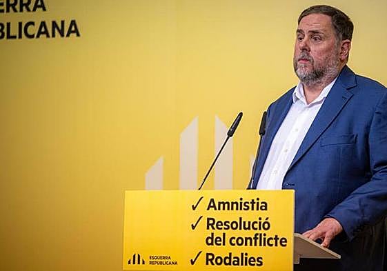 Junqueras ha presentado el acuerdo entre PSOE y ERC para la investidura de Pedro Sánchez.