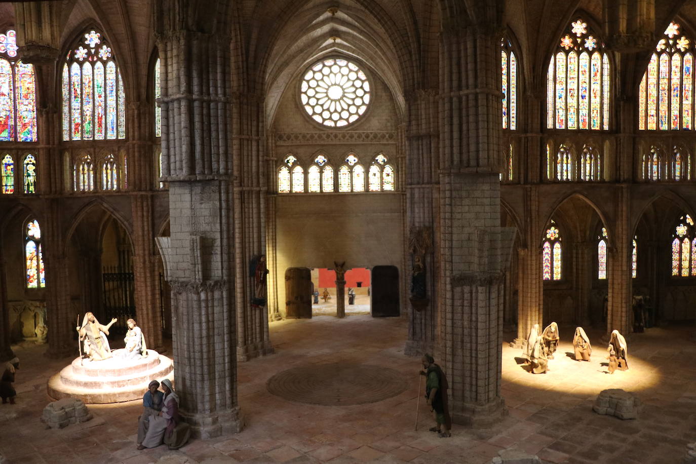 Interior de la Catedral de León en el Belén Monumental. 