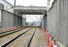 Obras en la línea de AVE a la altura de Torneros del Bernesga.