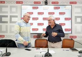 Rueda de prensa de la Alianza Ibérica por el Ferrocarril y CCOO en Valladolid.