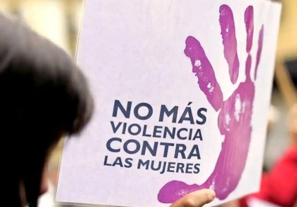 Cartel en la manifestación contra la violencia machista.