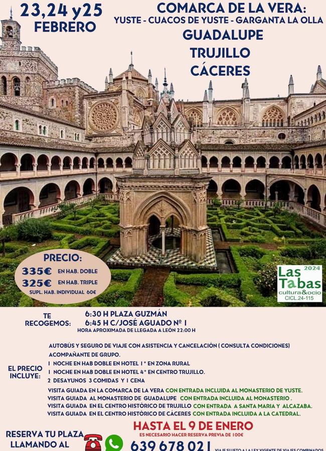 Cartel del viaje a Cáceres con Las Tabas