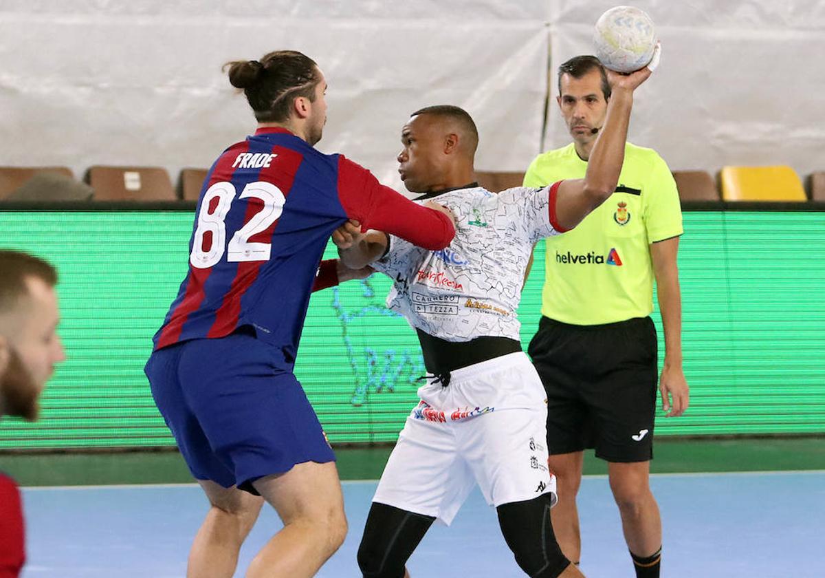 Adelino, en el partido ante el Barça del pasado 26 de noviembre.