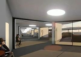 Imagen virtual de una de las dársenas de la nueva estación de buses de León.