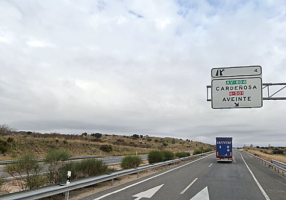 Imagen de la A-50 a la altura del acceso a Cardeñosa.